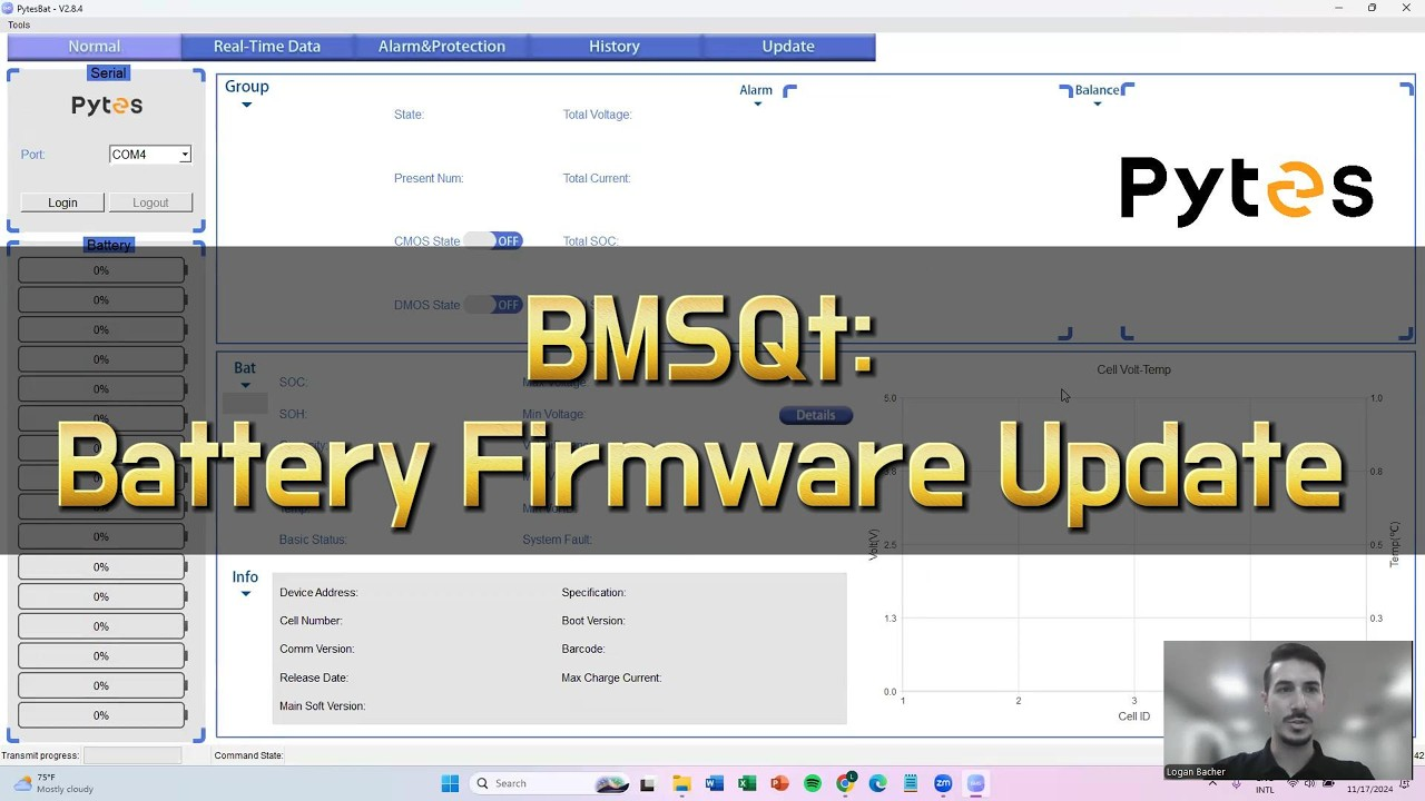 Actualizaci&oacute;n del firmware de la bater&iacute;a Pytes BMSQt