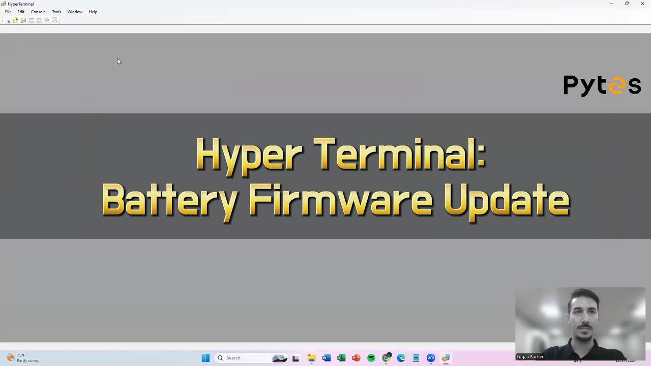 Actualizaci&oacute;n del firmware de la bater&iacute;a Pytes HyperTerminal